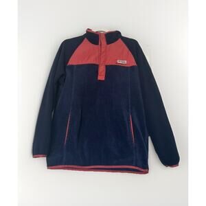 Columbia PFG Performance Fishing Gear Fleece Navy Blue Pullover Men's Size Small